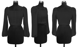 คอลเลกชันสีดำตะวันตกที่ไม่ซ้ำกันคอลเลกชันที่ไม่ซ้ำกันนุ่มและสบายทับทิมผสมผ้าฝ้ายสำหรับผู้หญิงสำนักงานใช้ในชีวิตประจำวันจากผู้ส่งออกอินเดีย - Product Image 5