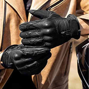 Guantes de Motociclismo de Cuero Completo y Fibra de Carbono, Resistentes a la Intemperie, de Secado Rápido, Transpirables, para Todas las Estaciones, para Motocross, Ciclismo de Montaña y Carretera - Product Image 5