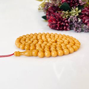 Misbaha en ambre jaune de la Baltique, 99 perles rondes en ambre naturel, Tasbih ; Perles de Tasbih en pierre naturelle pour la vente en gros musulmane - Product Image 3
