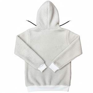 Sudadera Unisex con Capucha de Sherpa Color Bronceado, Chaqueta de Forro Polar con Media Cremallera, Bolsillo Tipo Canguro, Ropa Casual Cálida para la Calle - Product Image 2