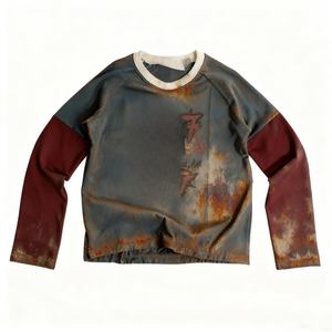 Chemise pour homme en tissu French Terry, coupe ample et évasée, manches longues, logo personnalisé imprimé à l'écran. - Product Image 1