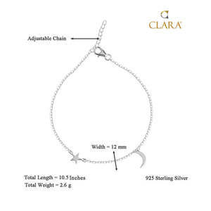 Achetez des chevillères/Payals 100% argent 925 véritable pour femmes et filles, style mignon, plaqué or avec matériau en or 14 carats, diamant comme pierre principale - Product Image 3