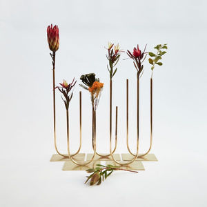 Modern <b>U</b> Shape Iron/Brass Pipe Flower Vase Gold Finish for Home Wedding <b>Living</b> Room Tabletop Decoration - Product Image 6