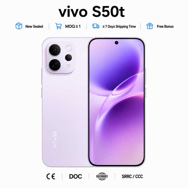 Wholesale Original vivo S50 5G CDMA Octa Core Snapdragon 8s Smartphone 6500mAh Battery 16GB+512GB 1.5K AMOLED Screen Unlocked