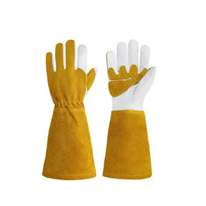 Gants de soudage en cuir de vachette de qualité supérieure pour une utilisation intensive avec des gants en cuir de protection des mains renforcés à grain complet pour hommes - Product Image 1