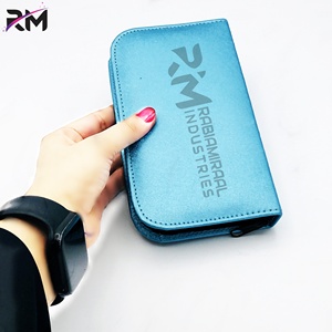RMI Precio al por mayor Producto Color azul Bolsa magnética con cremallera Disponible en todos los colores/tamaños Bolsa grande de cuero de color plateado - Product Image 3