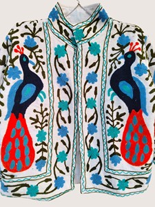 <b>Chinese</b> Style Embroidered Cotton <b>Jacket</b> Mandarin Collar Full Sleeve Floral Pattern Hand Embroidery Adult Spring Wear - Product Image 5
