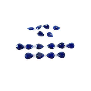Saphir bleu naturel de Bangkok, pierres brutes calibrées en forme de poire 5x7mm et 6x8mm, pierres précieuses taillées émeraude et ovale, matériaux opale et aigue-marine - Product Image 4