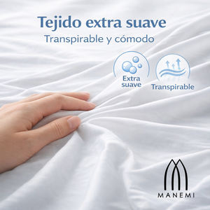 Coprimaterasso Bianco con Cerniera 'L' Aderente per Materassi Alti 30cm Lavabile in Lavatrice Cotone Traspirante Semplice Minimalista per Uso Domestico - Product Image 3