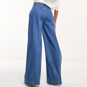 Pantalones vaqueros de algodón de primera calidad para mujer, pantalones holgados de talla grande personalizados, cinturón bordado, transpirables rectos desgastados en 3D - Product Image 2