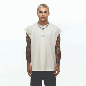 Men's Heavyweight <b>Vest</b> 100% Cotton Blank High Quality Custom Design <b>Oversized</b> Casual Sleeveless tank <b>Top</b> for Men - Product Image 5