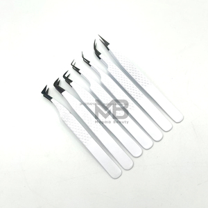 Pinzas de Acero Inoxidable con Punta de Fibra Dorada y Dientes Serrados para Extensiones de Pestañas, con Agarre para Extensiones de Pestañas - Product Image 6