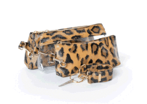 Conjunto de Carteras de Piel Vegana Marrón con Estampado de Leopardo de Alta Calidad, Estilo Vintage de Moda con Cadenas Decorativas y Cremallera para el Verano - Product Image 1