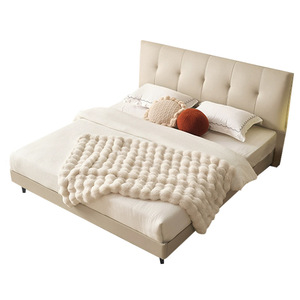 Italiano minimalista imbottito in pelle telaio con morbida testiera <span class=keywords><strong>imbottita</strong></span> <span class=keywords><strong>letto</strong></span> <span class=keywords><strong>matrimoniale</strong></span> moderno per appartamento camera da <span class=keywords><strong>letto</strong></span> principale - Product Image 6