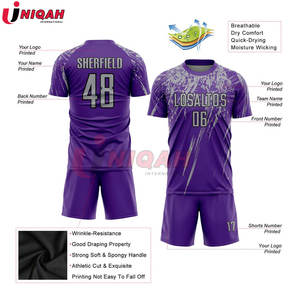 ชุดฟุตบอลใส่ได้ทั้งชายและหญิงชุดเสื้อฟุตบอลพิมพ์ลายแขนสั้นออกแบบได้ตามต้องการสำหรับผู้เล่นกีฬา - Product Image 3