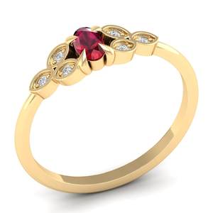 Anillo REYES Personalizado de Plata de Ley 925 con Gema de Rubí de Corte Ovalado de 0.21 Quilates y Moissanita, Certificado GRA, Joyería Fina para Mujer - Product Image 2