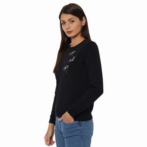 2024 nueva sudadera de mujer de Color negro de alta calidad impresión Digital ropa de moda sudaderas con logotipo y etiqueta personalizados - Product Image 2