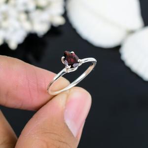 Anillo granate de regalo de aniversario único para mujer, piedra natal de enero, tamaño personalizado, estilo bohemio Hippie, banda de boda, joyería cristiana - Product Image 2