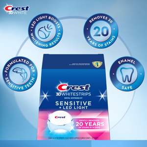Crest 3D Whitestrips Sensitive & Gentle + Lumière LED – Kit de Blanchiment Dentaire, 1 Lampe + 14 Traitements, Chaque traitement comporte 1 bande supérieure et 1 bande inférieure - Product Image 4