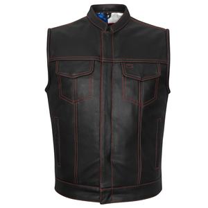 Chaleco de Motocicleta Transpirable de Cuero Personalizado para Hombre, Chaleco de Motociclista de Cuero Vacuno Genuino de Grado A, Chaleco de Cuero para Motociclista OEM - Product Image 2