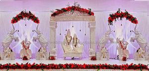 Panel Tallado Clásico Blanco para Escenario de Boda, Tema Ganesha Personalizado, Marcos Tallados para Recepción de Boda, Venta en Australia - Product Image 5