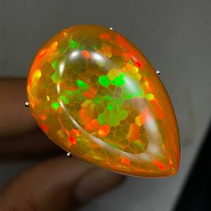 Increíble panal naranja Pera de ópalo etíope de alta calidad suelta Multi fuego cabujón de ópalo etíope de alta calidad ópalo de panal - Product Image 1