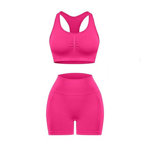 Conjunto de Top y Shorts de Yoga para Mujer, Diseño Sólido con Logotipo Personalizado, Alta Calidad, Transpirable, Ecológico, para Gimnasio, en Oferta - Product Image 4