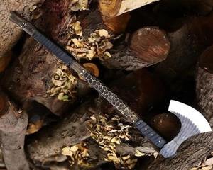 Vente en gros de qualité supérieure personnalisée OEM ODM service professionnel de survie damas hache de camping fonctionnelle hache viking en acier au carbone - Product Image 4
