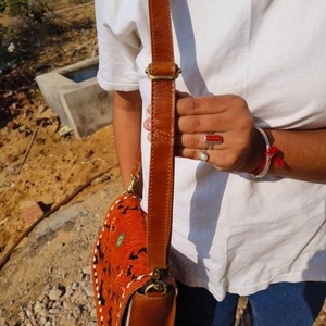 Hand Tooled Leather <b>Bag</b> Handbag Sling <b>Bag</b> Tooled Cow Hair On Leather Purse Women Leather <b>Bags</b> - Product Image 4