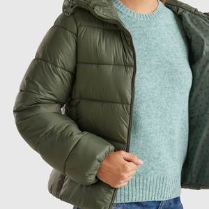Chaqueta Acolchada de Punto Totalmente Personalizada, Nueva, Transpirable, con Capucha, para Mujer, Invierno, 100% Poliéster, Servicio OEM - Product Image 4