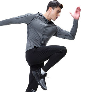 Sudadera con capucha y cremallera de estilo único y ropa de gimnasio para correr, ropa informal para hombre, chándales, tira lateral personalizada con tu logotipo, conjuntos de sudor de algodón 100% - Product Image 6