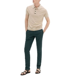 Haute qualité hommes Golf pour Polo respirant à manches courtes été T-Shirt solide rayé tricoté tissu imprimé broderie haute Qua - Product Image 4