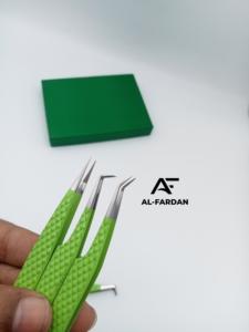 Pinzas para pestañas de 45 y 90 grados, pinzas de volumen con agarre de fibra de Color para loros, extensión de pestañas, cajas de tarjetas con logotipo personalizado, acero inoxidable - Product Image 6