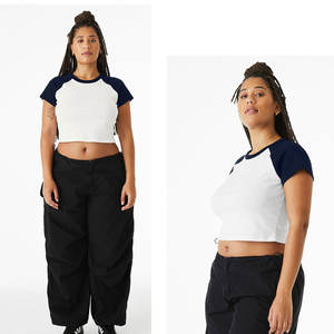 Nouveau T-shirt décontracté à manches courtes et coupe ajustée pour femme, avec appliques 3D en coton/fibre de bambou, style Y2K, collection 2026 - Product Image 4