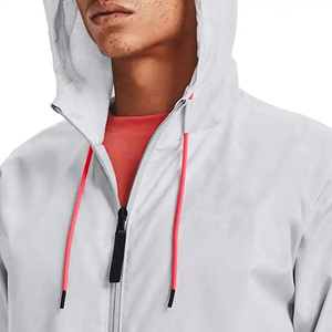 Veste personnalisée pour hommes, Vestes coupe-vent d'extérieur pour hommes de couleur unie, style streetwear haut zippé, toutes tailles confondues - Product Image 6