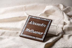 Contenedor de alimentos con acabado de laca de madera con incrustaciones de madreperla de lujo, caja de almacenamiento moderna hecha a mano para dulces, nueces y decoración del hogar - Product Image 6