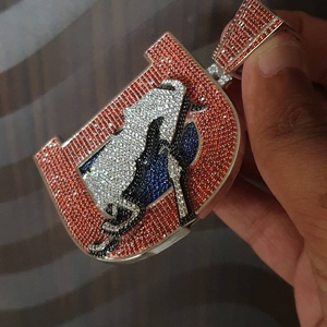 จี้เพชรมออิสซาไนต์อัลเลาะห์แท้ทรง3Ct สำหรับผู้ชาย14K ชุบทองคำขาว - Product Image 2