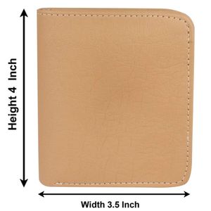 Portefeuille homme INDEX en cuir PU, design minimaliste, fermeture courte, usage quotidien, porte-cartes multifonctionnel, couleur beige - Product Image 3