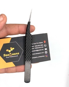 Vente en gros de pinces à cils de haute qualité en acier inoxydable avec isolation, courbe en J à 45 degrés, revêtement gris, poignée diamantée, logo personnalisé - Product Image 3