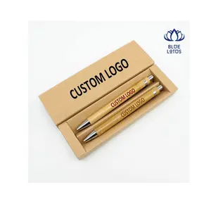 Produto Eco - Friendly Caneta De Bambu Limpo e Seguro Logotipo Personalizado De Blue Lotus Viet Nam