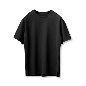 เสื้อยืดคอกลมผ้าคอตตอนพิมพ์ลายกราฟิกโอเวอร์ไซส์สีดำมีน้ำหนักมาก - Product Image 5