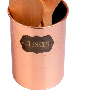 Copper <b>Utensil</b> <b>Holder</b> Premium Stainless Steel with Elegant CopperPlated , Sturdy Base Ideal for Copper <b>Kitchen</b> Accessories - Product Image 1