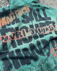 Sweatshirts à capuche personnalisés pour hommes 500Gsm Heavyweight Streetwear Style Vintage Double Couche Sun Faded Distressed Acid Wash Hoodie - Product Image 5