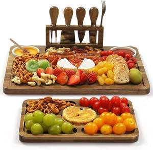 Bandeja o Plato de Servir de Bambú Ligero de Alta Calidad, Regalo Perfecto para Inauguración de Casa, Aniversario, Boda, Fiesta de Navidad - Product Image 1