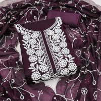 Santoon Tissu pur lourd exclusif avec 2 patchs brodés Robe de costume pakistanaise Duppata Vêtements indiens et pakistanais