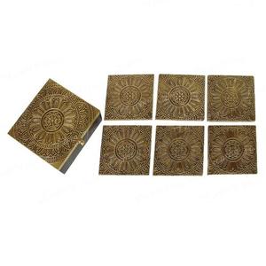 Posavasos de taza de té de árbol de corteza de forma redonda de diseño lujoso, diseño hecho a mano, posavasos de uso personalizado para fiesta de comedor de oficina a la venta - Product Image 6