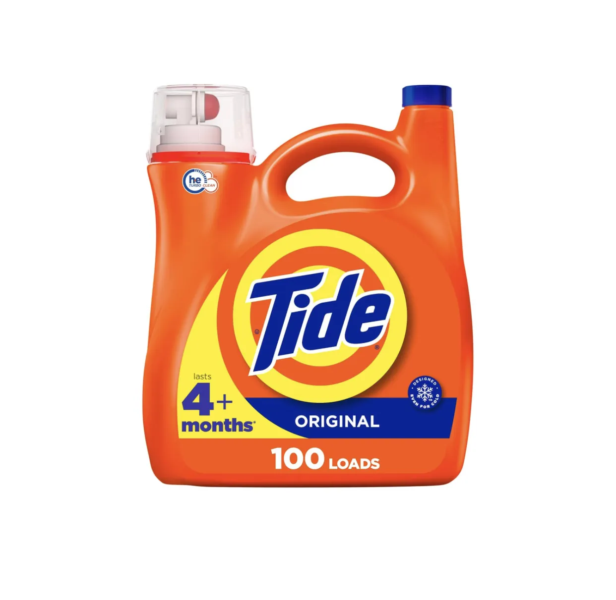 Certified Tide Liquid Laundry Detergent, Original Scent, High Efficiency Compatible,Premium 100 Loads, 132 fl oz