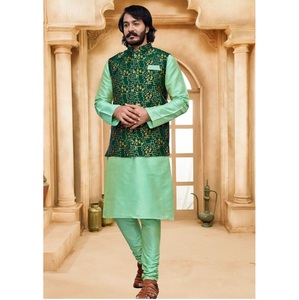 Maruti-Ensemble Kurta Payjama en soie pour hommes, veste Modi pour mariage, vêtements indiens et pakistanais, vente en gros prêts à l'exportation - Product Image 1