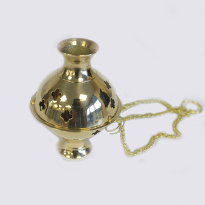 Design luxueux brûleur d'encens en laiton pur suspendu brûleur Bakhoor clair poli taille personnalisée étoile forme de coupe brûleur d'arôme - Product Image 3