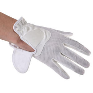 Gants d'équitation en peau de mouton gris, moufle bleu marine, ensemble de gants de toilettage - Product Image 4